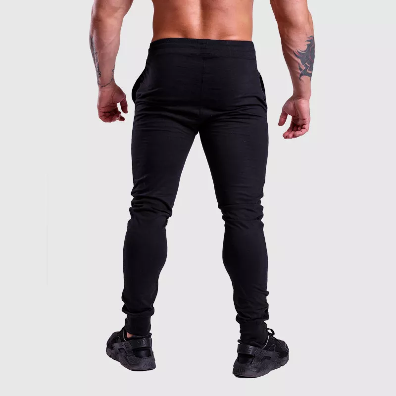 Pantaloni de trening Jogger Iron Aesthetics Vertical, negri-albi - PRODUS DEFECT-4