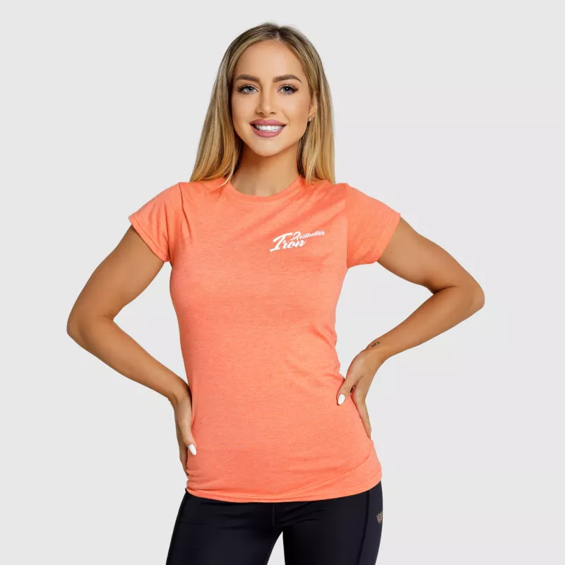 Tricou fitness pentru femei Iron Aesthetics Fit, portocaliu-4