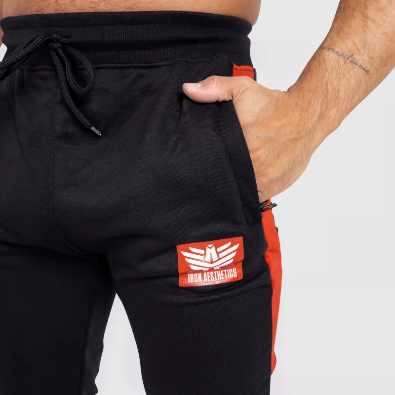 Pantaloni de trening Jogger Iron Aesthetics Tricolora, negri-8