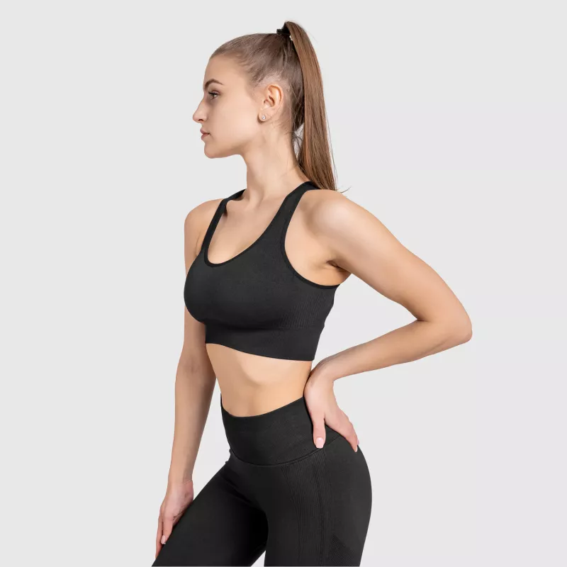 Bustieră fără cusături Iron Aesthetics Seamless Butt, neagră-3