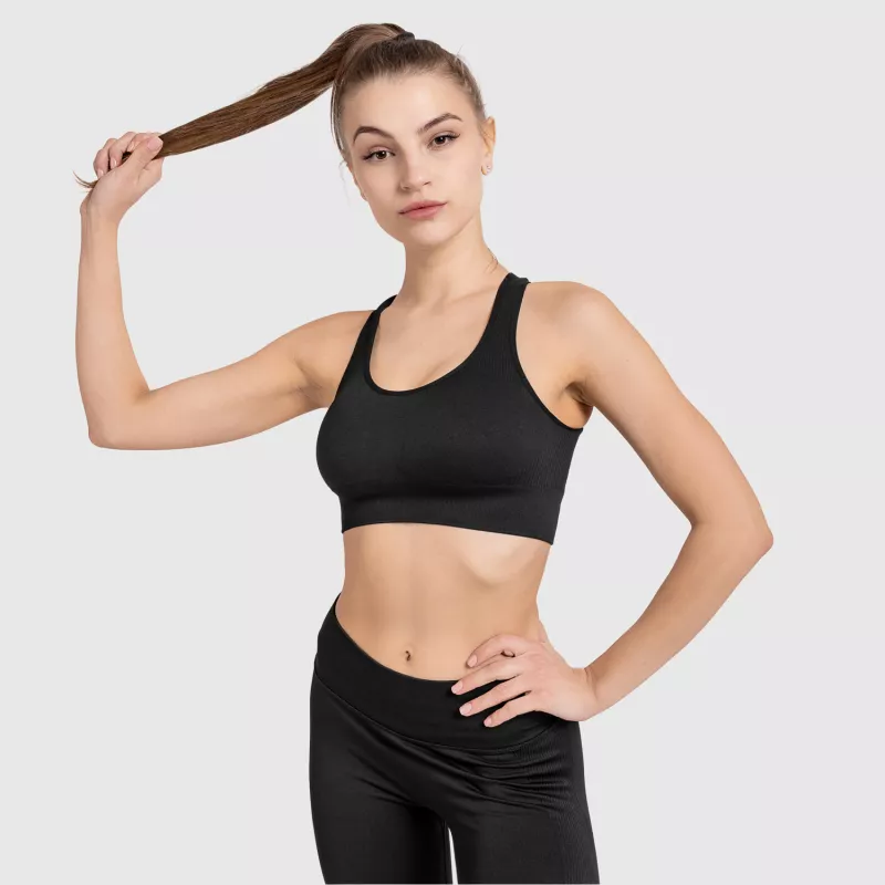 Bustieră fără cusături Iron Aesthetics Seamless Butt, neagră-2
