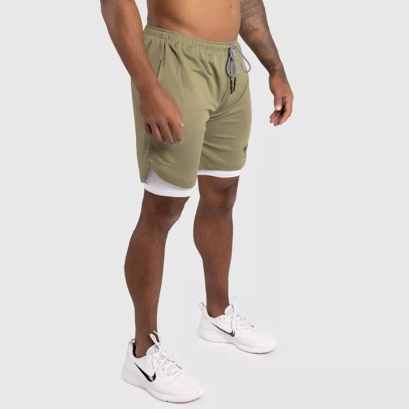 Șorturi funcționale Iron Aesthetics Stretch 2in1, verzi-5