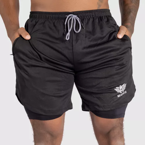 Șorturi Iron Aesthetics Stretch 2in1, negre