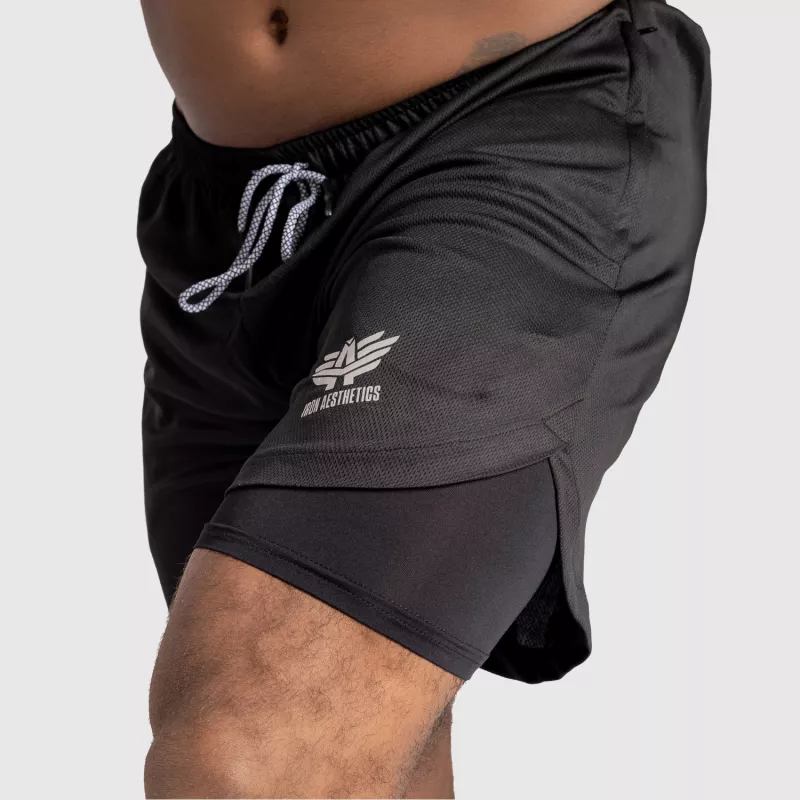 Șorturi Iron Aesthetics Stretch 2in1, negre-3
