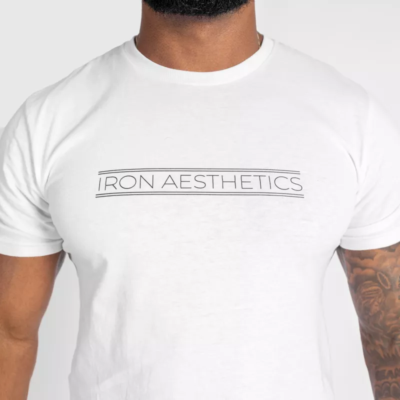 Tricou fitness pentru bărbați Iron Aesthetics Glam, alb-6