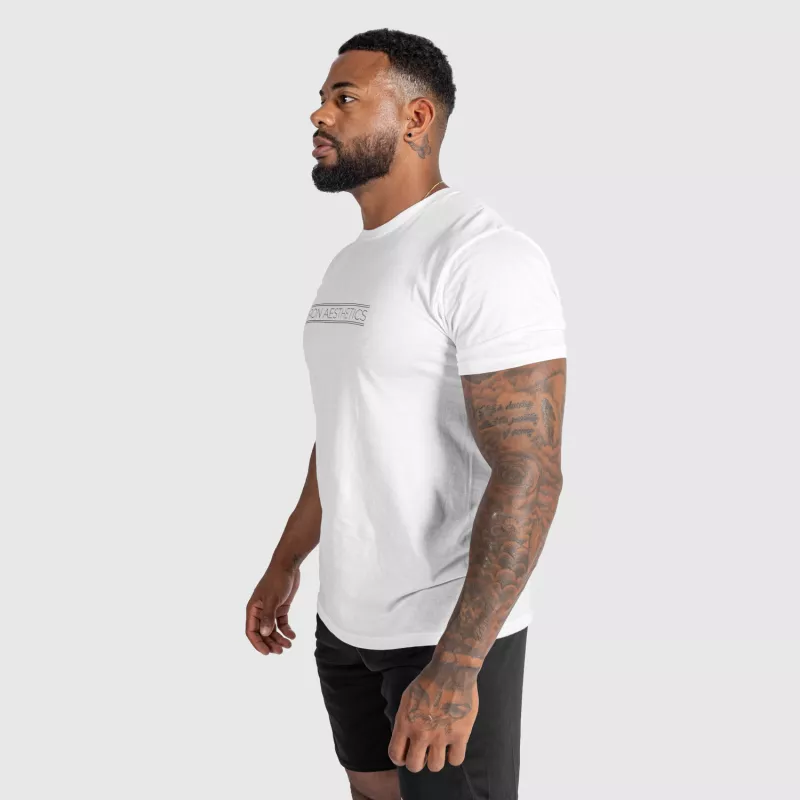 Tricou fitness pentru bărbați Iron Aesthetics Glam, alb-3