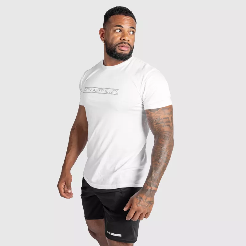 Tricou fitness pentru bărbați Iron Aesthetics Glam, alb-2