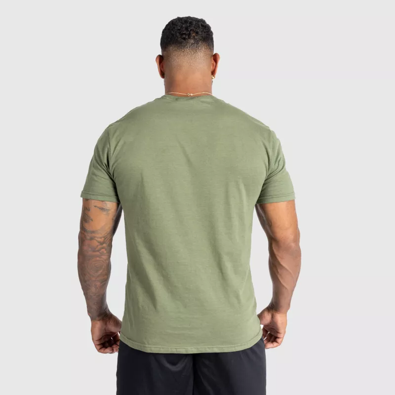 Tricou fitness pentru bărbați Iron Aesthetics Glam, verde armată-4