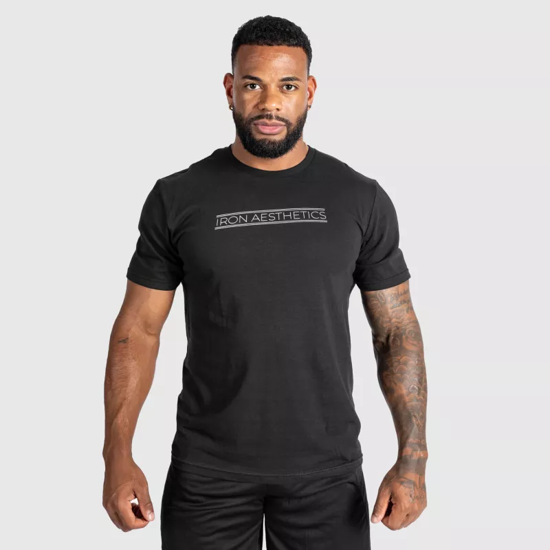 Tricou fitness pentru bărbați Iron Aesthetics Glam, negru-1
