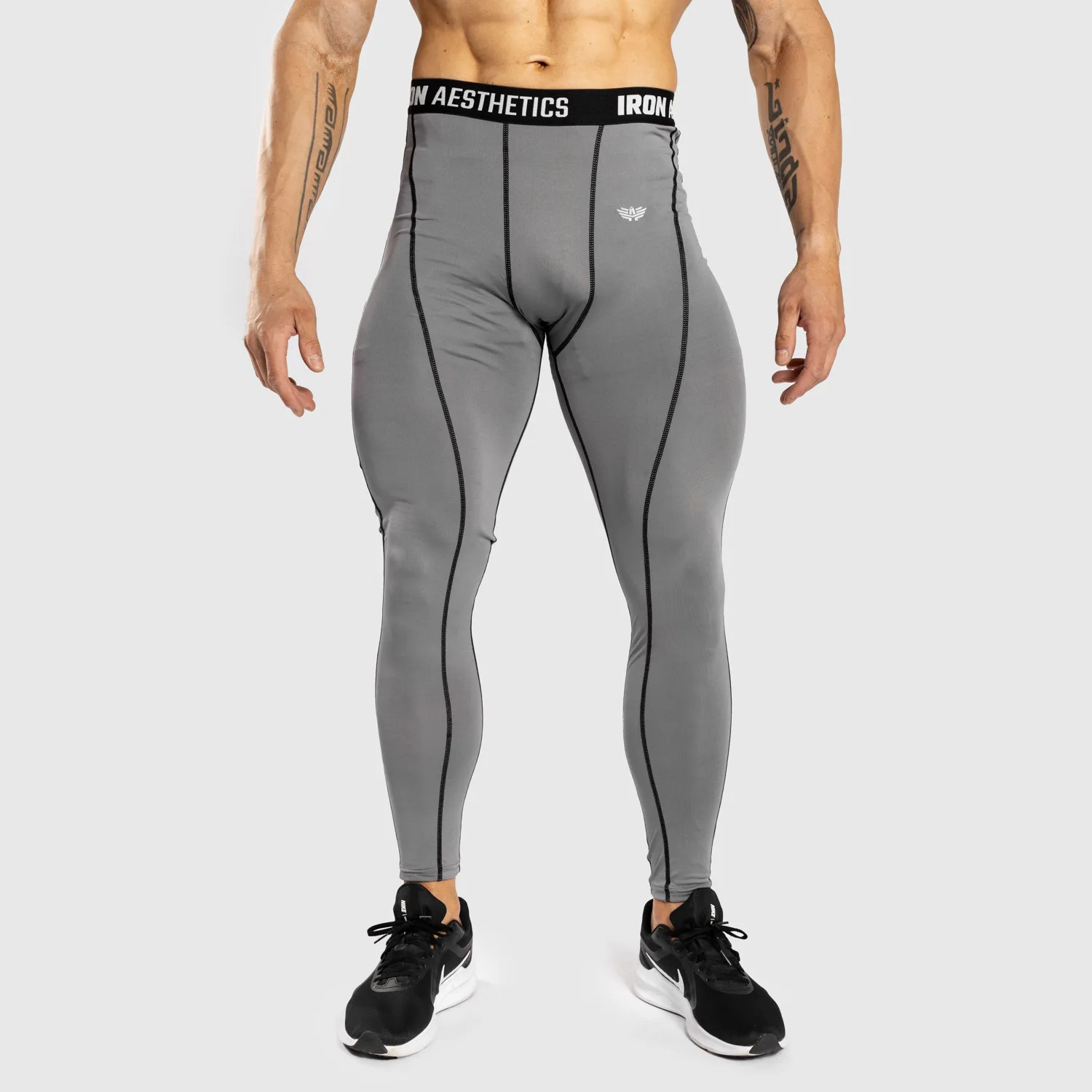Colanți sport pentru bărbați Iron Aesthetics Dry Cool, gri-1