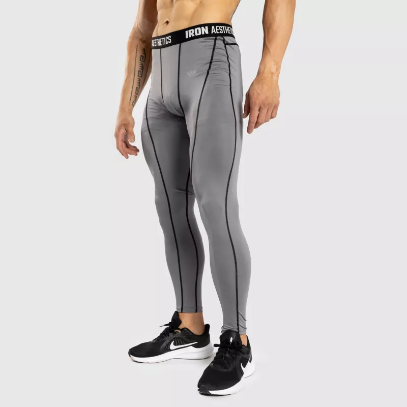 Colanți sport pentru bărbați Iron Aesthetics Dry Cool, gri-2