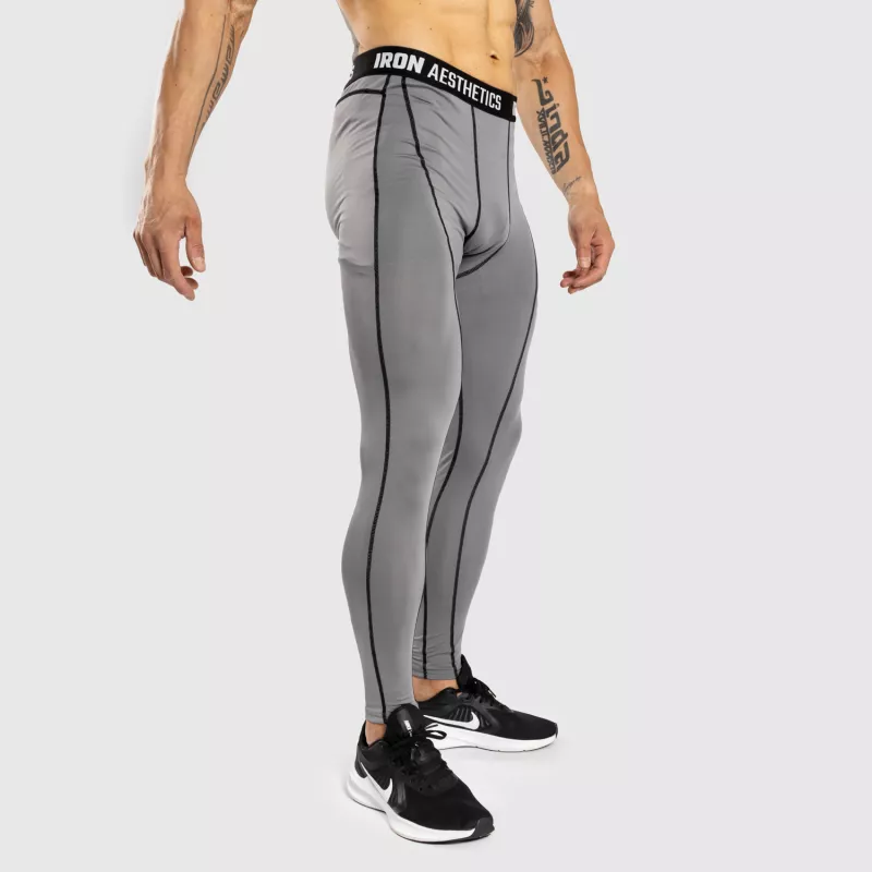 Colanți sport pentru bărbați Iron Aesthetics Dry Cool, gri-3