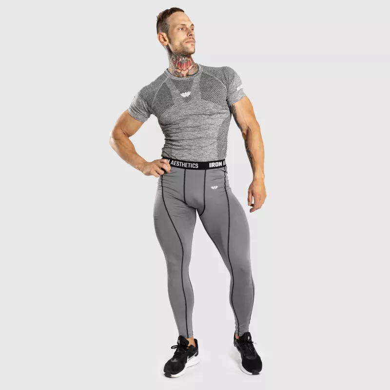Colanți sport pentru bărbați Iron Aesthetics Dry Cool, gri-8