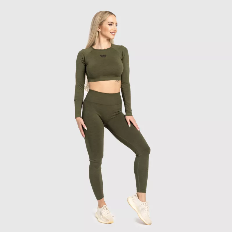 Crop top sport pentru damă Iron Aesthetics Solid, verde-12