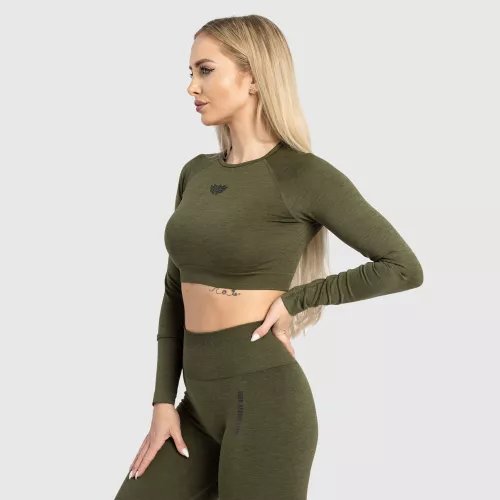 Crop top sport pentru damă Iron Aesthetics Solid, verde