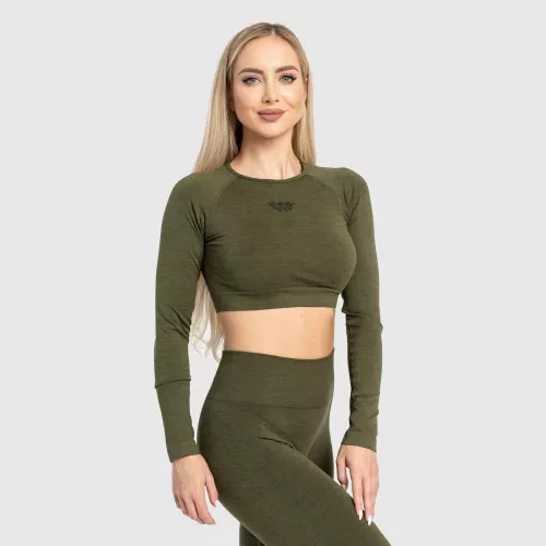 Crop top sport pentru damă Iron Aesthetics Solid, verde