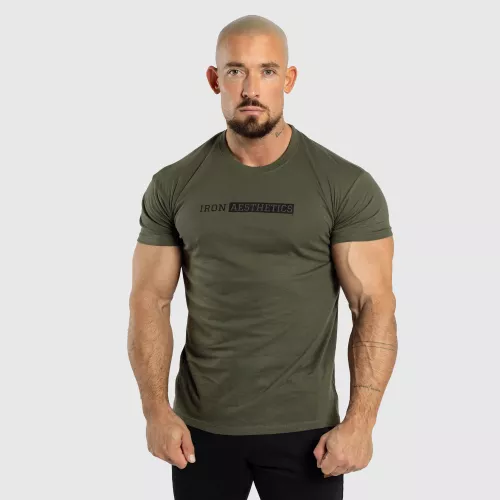Tricou fitness bărbați Gym, verde armată