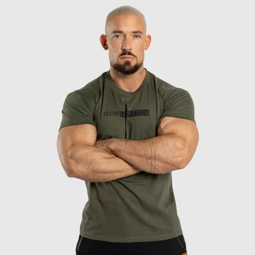 Tricou fitness bărbați Gym, verde armată