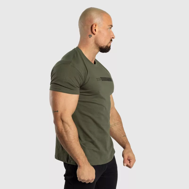 Tricou fitness bărbați Iron Aesthetics Gym, verde armată-3