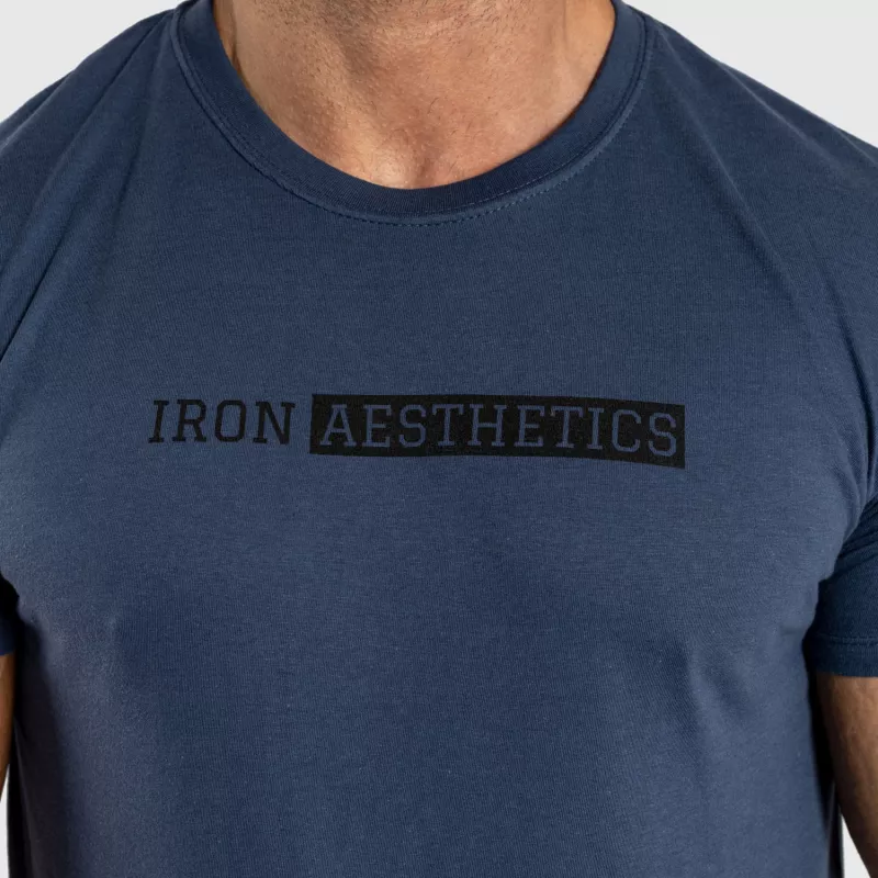 Tricou fitness bărbați Iron Aesthetics Gym, albastru-4