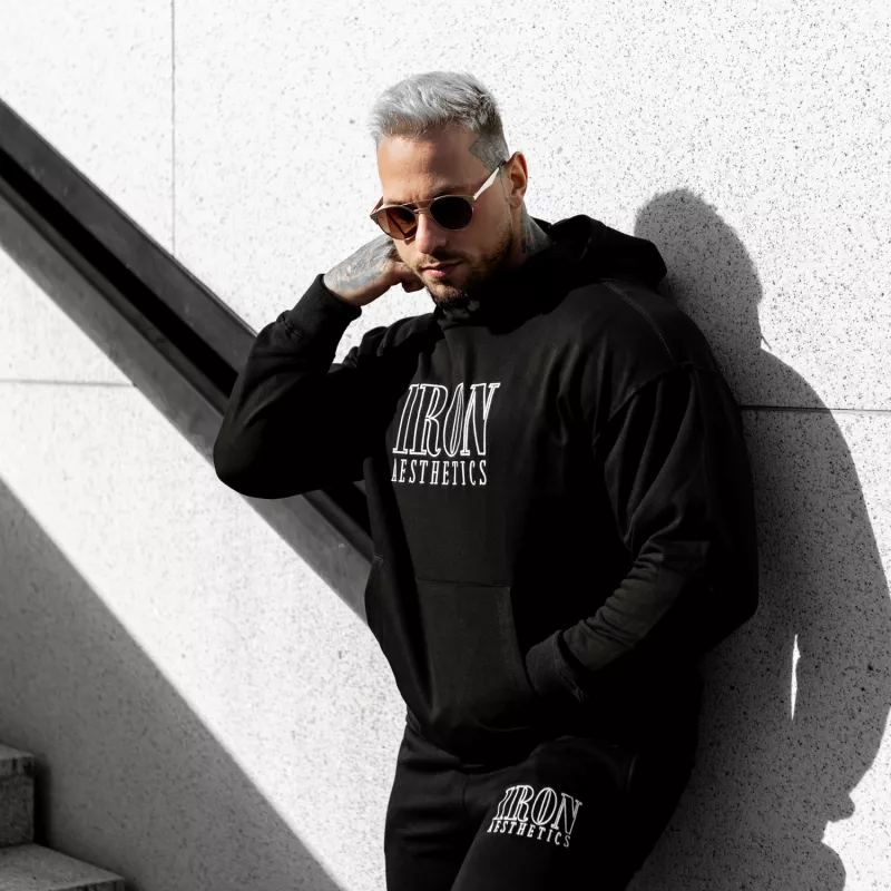Hanorac pentru bărbați Iron Aesthetics Swaggie, negru-1